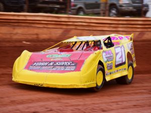 Frankie Beard, seen here from earlier action, scored the win in Saturday night's SECA Crate Late Model feature at Hartwell Speedway.  Photo by Heather Rhoades