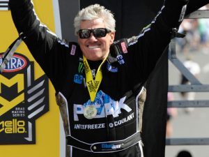 John Force scored his first Funny Car victory of the season in Sunday's Mopar Mile-High Nationals at Bandimere Speedway.  Photo: NHRA Media