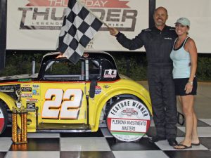 Scott Moseley set a new single-season record for most consecutive victories in the Legends Masters Division feature in last week's Thursday Thunder action at Atlanta Motor Speedway.  Photo by Tom Francisco/Speedpics.net