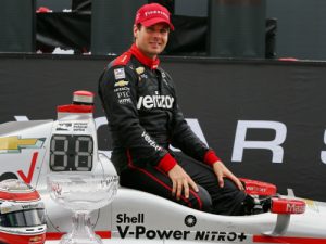 Will Power poses in victory lane following his win in Sunday's Honda Indy Toronto. Photo by Chris Jones