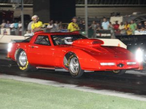 David Clevenger powered his 1986 Chevy Corvette to the Pro division victory in last week's Friday Night Drags action at the Atlanta Motor Speedway.  Photo by Tom Francisco/Speedpics.net