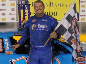 David Roberts, seen here from an earlier victory, scored the win in both Late Model Stock features at Anderson Motor Speedway on Friday night. Photo: K.A.R. Photography