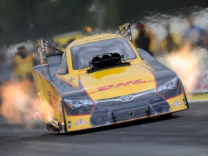 Del Worsham was fastest in Friday's Funny Car qualifying for the NHRA Mello Yello Drag Racing Series at Brainerd International Raceway.  Photo: NHRA Media