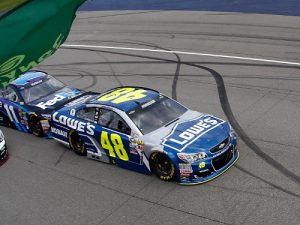 Jimmie Johnson led 37 laps in Sunday's NASCAR Sprint Cup Series race at Michigan International Speedway en route to a sixth place finish.  Photo by Dylan Buell/Getty Images