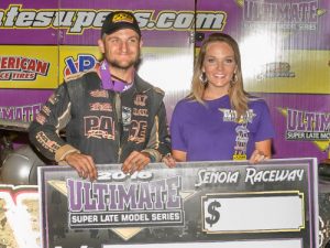 Michael Page recorded his first career Ultimate Super Late Model Series victory Saturday night at Senoia Raceway.  Photo by Francis Hauke/22fstops.com