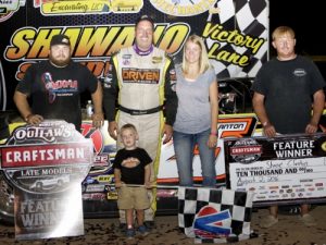 Shane Clanton scored his seventh World of Outlaws Craftsman Late Model Series victory of the season on Wednesday night at Shawano Speedway.  Photo by Shawn Fredenberg