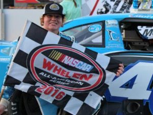 Thad Moffitt, grandson of NASCAR Hall of Famer Richard Petty, scored his first career asphalt Late Model victory Saturday night in Southeast Limited Late Model Series competition at Anderson Motor Speedway.  Photo by Jacob Seelman