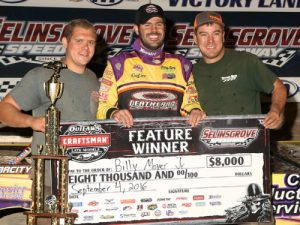 Billy Moyer, Jr. scored his second career World of Outlaws Craftsman Late Model Series victory Sunday night at Selinsgrove Speedway.  Photo by Barry Lenhart
