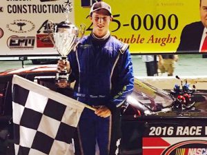 Kason Plott scored the victory in Saturday night's regular season Late Model Stock feature at Greenville-Pickens Speedway. Photo by Haley Wilbanks/GPS Photos