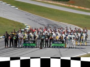 Entering the IMSA WeatherTech SportsCar Championship season-ending Petit Le Mans at Road Atlanta, nearly 60 drivers across all four classes remain in contention to claim the Tequila Patrón North American Endurance Cup. On Thursday, the drivers gathered at the base of Turn 12 to commemorate their competitive achievement.  Photo: LAT Photo USA for IMSA