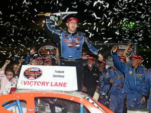 Timmy Solomito scored the victory in Saturday night's NASCAR Whelen Modified Tour at Seekonk Speedway. Photo by Adam Glanzman/NASCAR via Getty Images