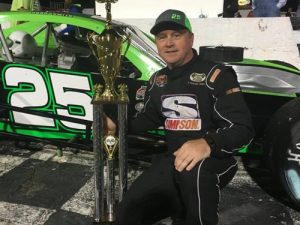 John Smith recorded his fourth Southern Modified Racing Series victory of the season Saturday night at Hickory Motor Speedway.  Photo: SMRS/PASS Media