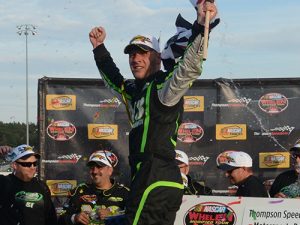 Justin Bonsignore collected his fourth NASCAR Whelen Modified Tour win of the season on Sunday at Thompson Speedway Motorsports Park. Photo by Fran Lawlor/NASCAR