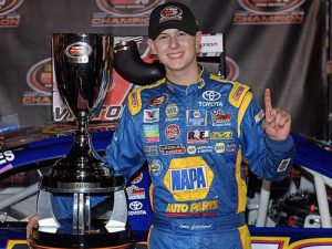 Todd Gilliland became the third driver to win both the Sunoco Rookie of the Year and NASCAR K&N Pro Series West titles in the same year. Photo by Jonathan Moore/NASCAR via Getty Images