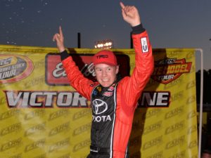 Raphael Lessard claimed his fourth CARS Racing Tour Super Late Model win of the season as well as the division championship on Saturday night in the series season finale at Southern National Motorsports Park. Photo by Kyle Tretow/CARS Tour