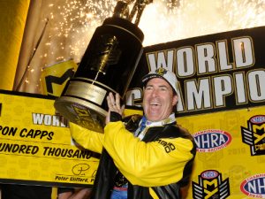 Ron Capps wrapped up his first career NHRA Mello Yello Drag Racing Series Funny Car championship title Saturday in qualifying for the NHRA Finals at Pomona.  Photo: NHRA Media