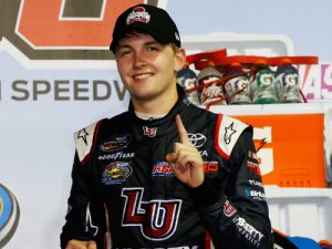 William Byron scored the victory in Friday night's NASCAR Camping World Truck Series season finale at Homestead-Miami Speedway.  Photo by Brian Lawdermilk/Getty Images