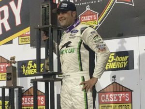 donny schatz knoxville nationals woo 10th wins his craftsman outlaws sprint recording victory celebrates lane win series car after